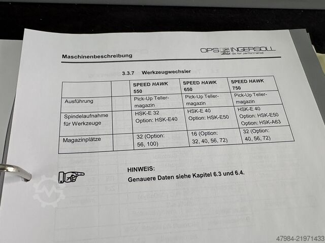 Universalus apdirbimo centras OPS INGERSOLL SPEED HAWK 550