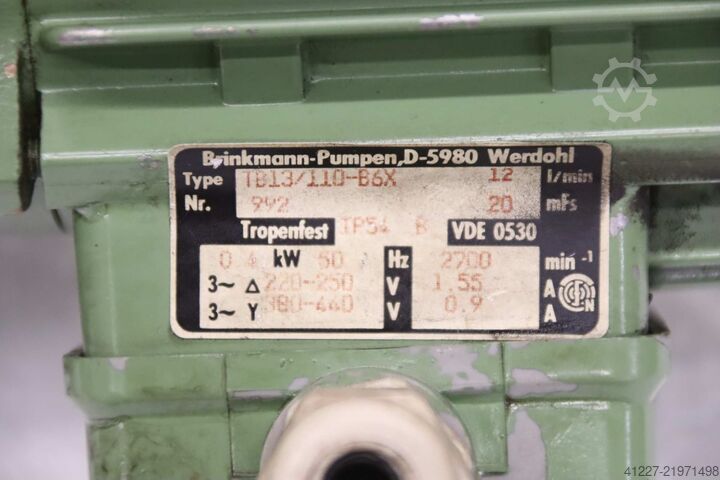 Pompa air pendingin Brinkmann TB13/110-B6X