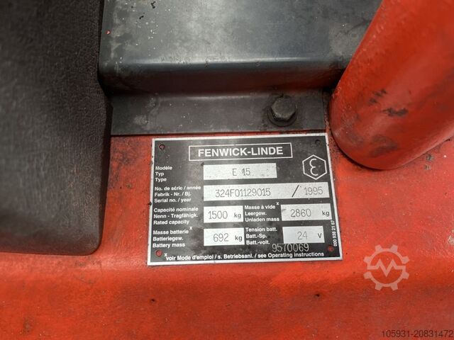 Electric 3-wheel forklift Linde E15