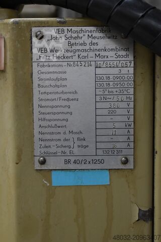 Radialinė gręžimo staklės WMW HECKERT BR 40/2 x 1250