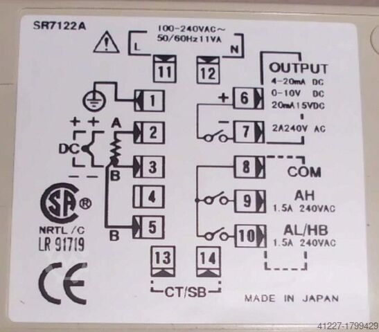 Controlador de temperatura Shimaden SR71-8Y1-1C
