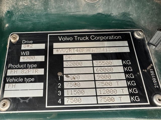 Pašizgāzējs kravas automašīna VOLVO FH 500 8x2*6 Tipper Euro 6