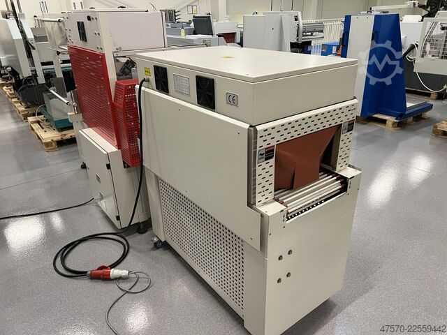 Máquina de embalagem com película E Shrink Packaging LB-728 + LB-201 Angle Sealer with Shrink Tunnel