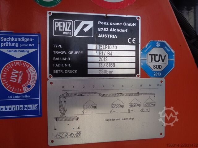 ロールオフコンテナトラック  Beringer Schrottmulde Penz 15LR 10.10 Kran