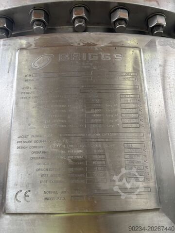 Bình xử lý bằng thép không gỉ Briggs of Burton 1.200 lít, chưa qua sử dụng BRIGGS OF BURTON 1,200 LITRE