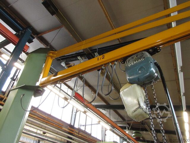 Pescante de columna Pescante giratorio Polipasto de cadena Demag KBK Kran Drehkran Hallenkran 5m Demag KBK2 1000Kg + Demag PK Kettenzug
