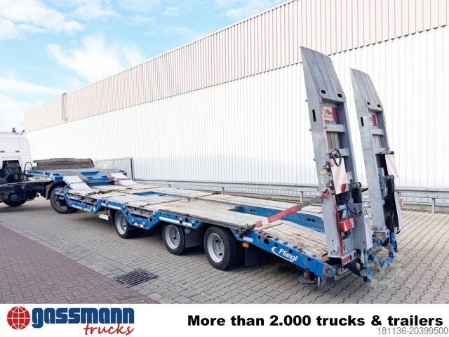 Tieflader-Sattelauflieger Fliegl SDS 420 T, Nachlauflenkachse, Verbr. auf 3m, hydr.