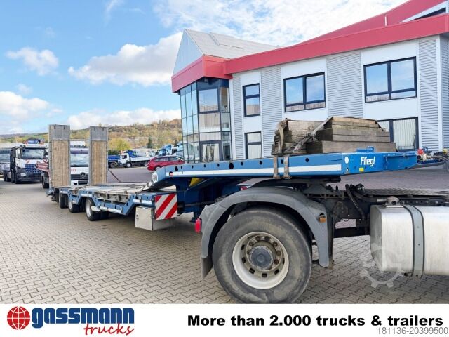 Tieflader-Sattelauflieger Fliegl SDS 420 T, Nachlauflenkachse, Verbr. auf 3m, hydr.