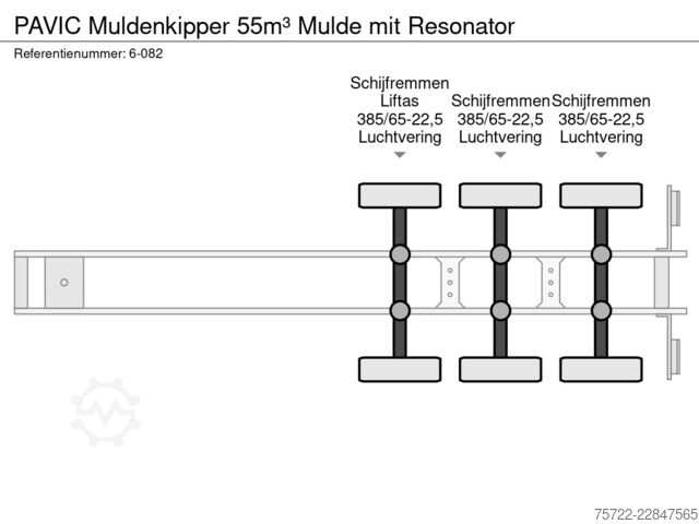 Sklápěč PAVIC Muldenkipper 55m³ Mulde mit Resonator