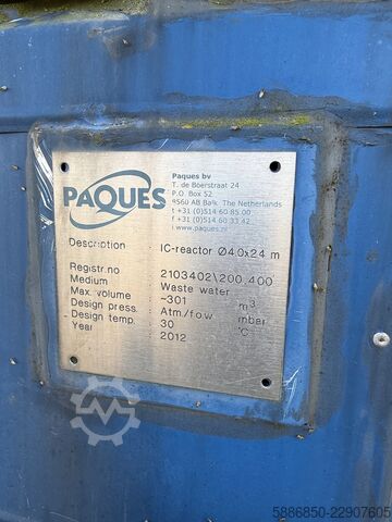 Anaerobinen reaktori meijerijätevesille Paques IC -reactor