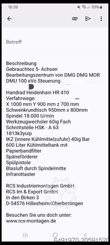 Centro de mecanizado universal Deckel Maho DMU 100 EVO