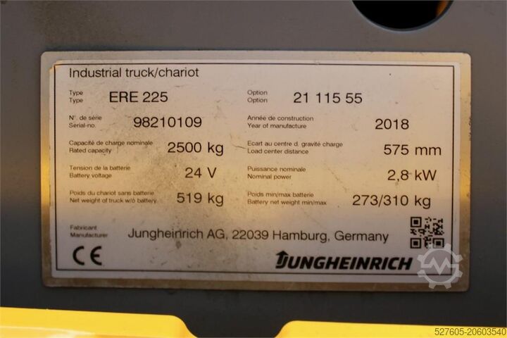 Empilhadeira baixa Jungheinrich ERE 225 LI-ION