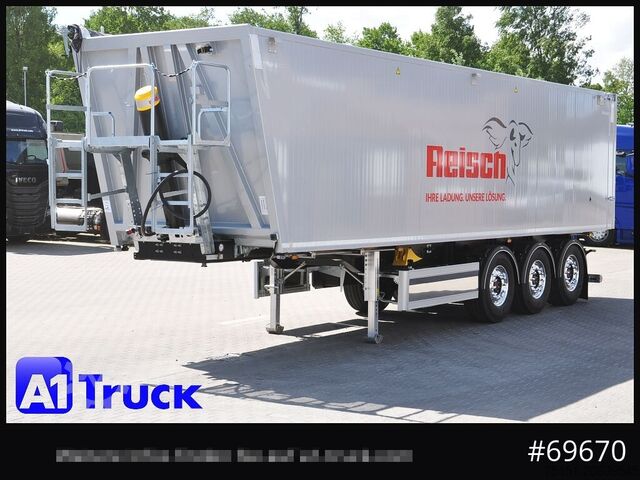 Tiptrailer REISCH RHKS, Alu-Kippmulde 52m³, Kombitüren, Alufelgen, Liftachse,