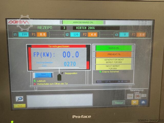 Meat processing machine Sairem Mikrowelle AMW 200 10KW 915MHZ