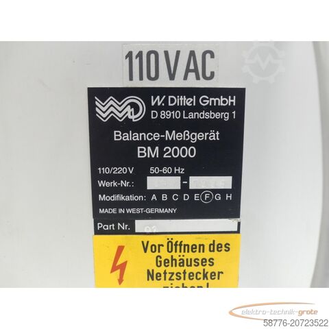 مكوّن ديتل Dittel BM 2000 Balance - Meßgerät SN:239-5228