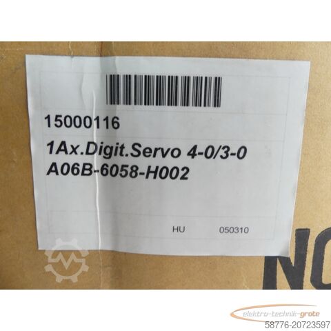 Fanuc komponents Fanuc A06-6058-H002 Servoverstärker A20B-1002-0730/02A + A20B... - ungebr.! -