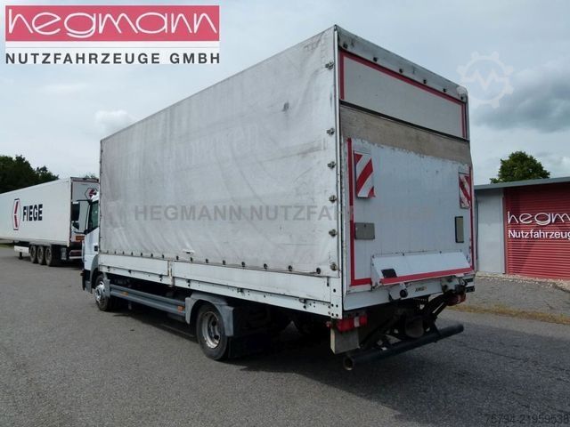 平板卡车带帆布篷布 MERCEDES-BENZ Atego 818L, Pritsche Plane LBW, Klima, AHK, DE.