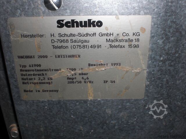 Видалення пилу Schuko Vacomat 2000