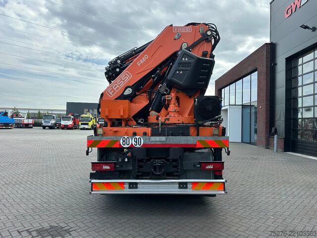 Φορτηγό γερανού Scania R490 8x4 Tridem Fassi F660 + Fly Jib Euro 6