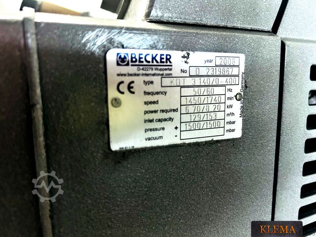 Rotary Vane kompresor, pumpa za pozitivno raseljavanje Becker KDT 3.140/0-400