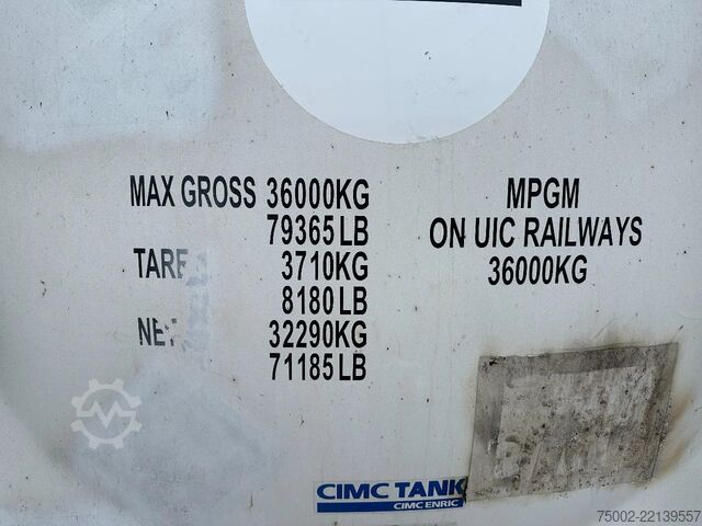 Tankcontainer CIMC FOOD 20FT ISO / 25.910L-1-COMP. / L4BN / UN Por...