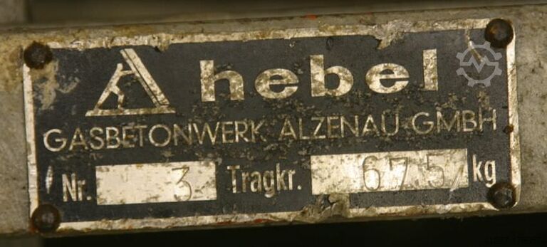 Finished part clamp Hebel 675 kg