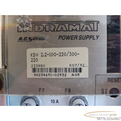 अवयव Indramat KDV 2.2-100-220 / 300-220 SN:234691-02932  !
