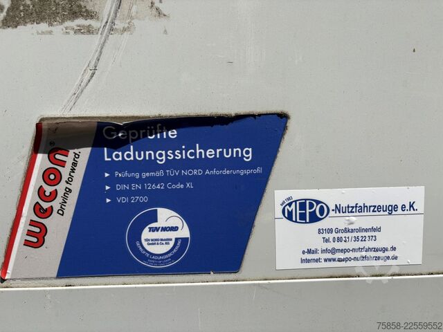 Vaihdettava kori lavalla ja pressulla Wecon Jumbo XXL Innen 3090 mm Hubdach Verzinkt