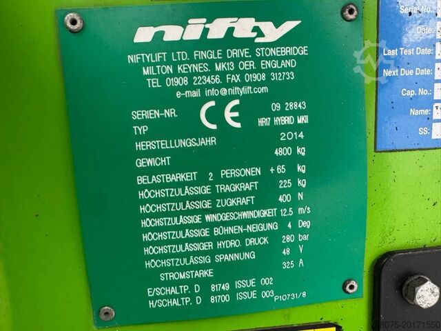 Csuklós teleszkópos munkaállvány Niftylift HR 17 D E
