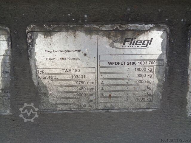 带篷布的开放式半挂车 Fliegl TPS 180 Mega-E Plateau