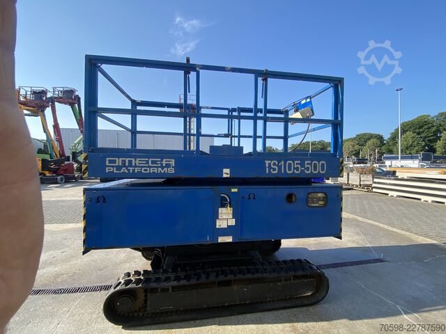 2008 Omega Platforms TS105-500, pásový nůžkový pracovní plošina Omega Platforms TS105-500, Rups schaarhoogwerker