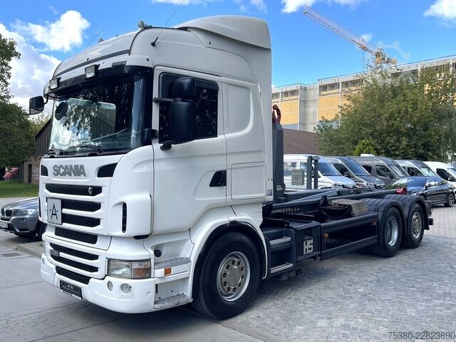 Camião porta-contentores de gancho scania R420 6X2 VDL *KLIMA*LIFT+LENKACHSE*