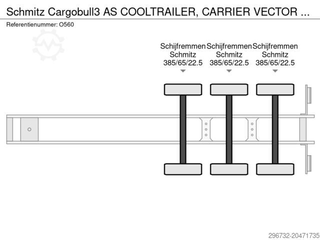 Transport në frigorifer/ngrirë Schmitz Cargobull 3 AS COOLTRAILER, CARRIER VECTOR 1350,