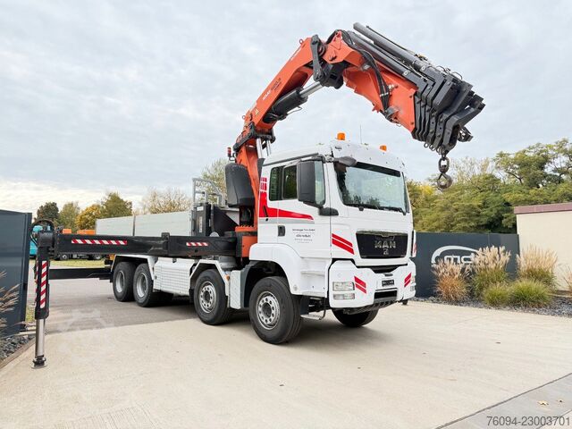 Vrachtauto met open laadbak MAN TGS 37.440 8x4 KRAN 21m Kipper 5/6 Steuerkre