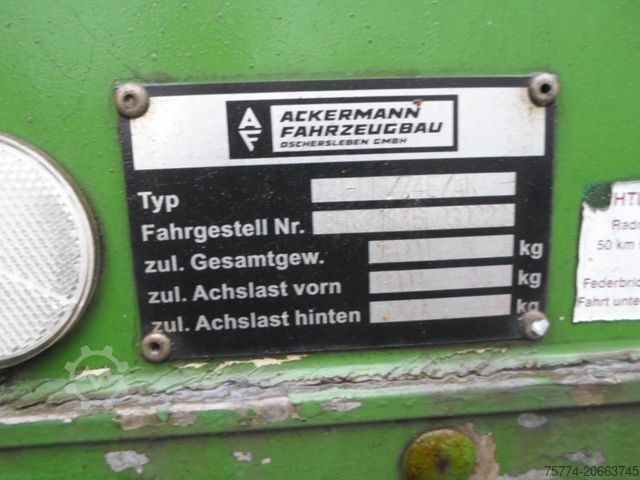 تریلر جعبهای ACKERMANN-FRUEHAUF KOFFER ANHÄNGER