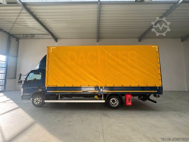 Furgão cortina de lona FUSO Canter 7C18 Pritsche Plane mit Ladebordwand