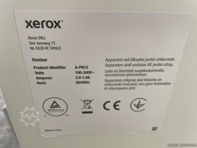 Machine d'impression numérique Xerox Versant 180 Press incl. Fiery, booklet finisher, paper deck