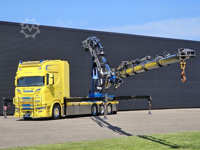 Plataforma de carga Scania S580 V8 / 8x4 / FASSI 115 t/m CRANE / RETARDER