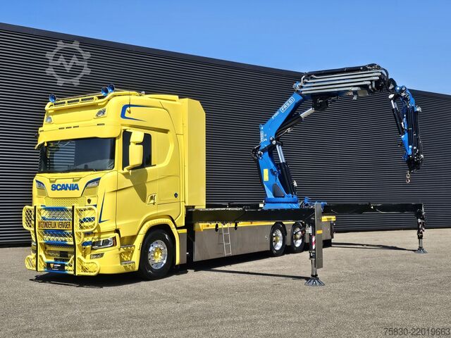 Plataforma de carga Scania S580 V8 / 8x4 / FASSI 115 t/m CRANE / RETARDER