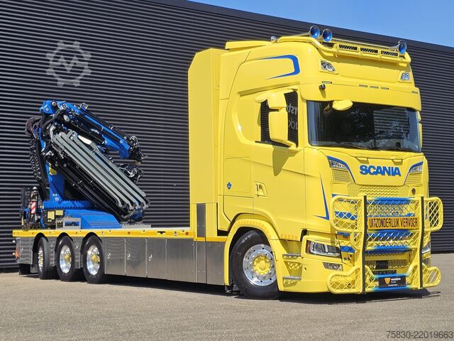 Plataforma de carga Scania S580 V8 / 8x4 / FASSI 115 t/m CRANE / RETARDER