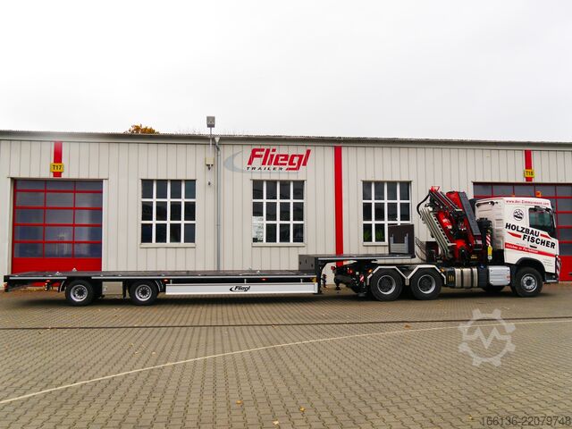 открита полуремарке FLIEGL 2-Achs Mega Plateau Jumbo SZS 290