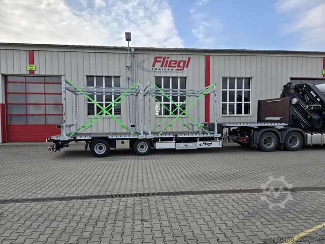 открита полуремарке FLIEGL 2-Achs Mega Plateau Jumbo SZS 290