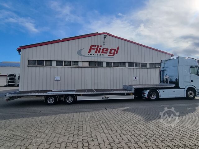 открита полуремарке FLIEGL 2-Achs Mega Plateau Jumbo SZS 290