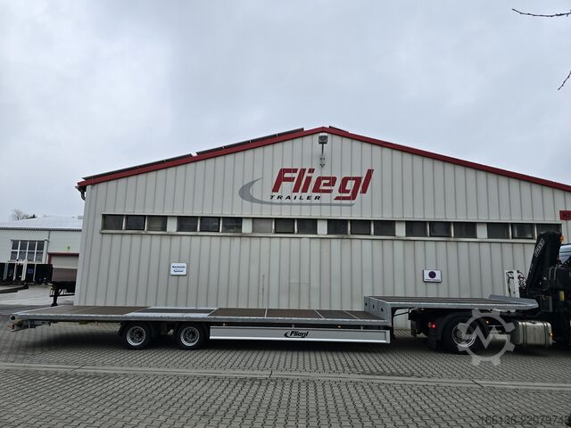 открита полуремарке FLIEGL 2-Achs Mega Plateau Jumbo SZS 290