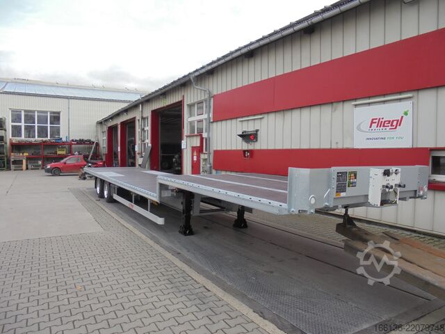 открита полуремарке FLIEGL 2-Achs Mega Plateau Jumbo SZS 290