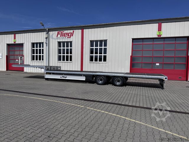 открита полуремарке FLIEGL 2-Achs Mega Plateau Jumbo SZS 290