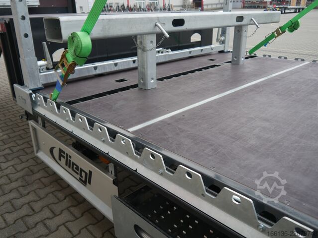 открита полуремарке FLIEGL 2-Achs Mega Plateau Jumbo SZS 290