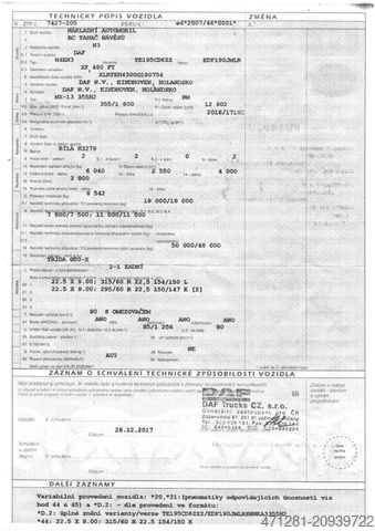 Cap tractor voluminos DAF XF 480 FT LD MEGA SSC E6 + PARKCLIMA