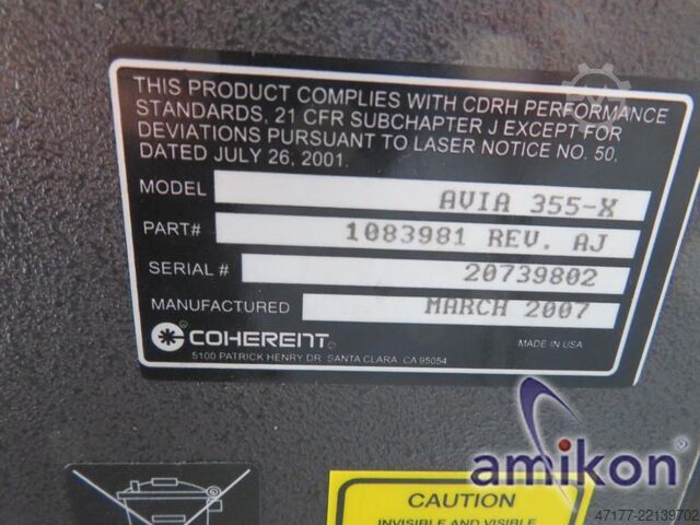 Vir laserskega žarka Coherent AVIA 355-X mit PC