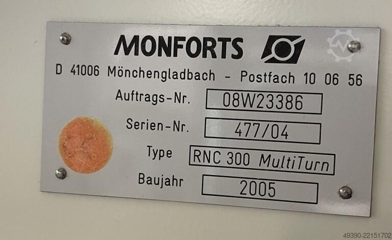 CNC sústruh s poháňanými nástrojmi a osou Y; CNC riadenie FANUC Series 18i-TB, obrábacie centrum (BA MONFORTS RNC 300 MultiTurn